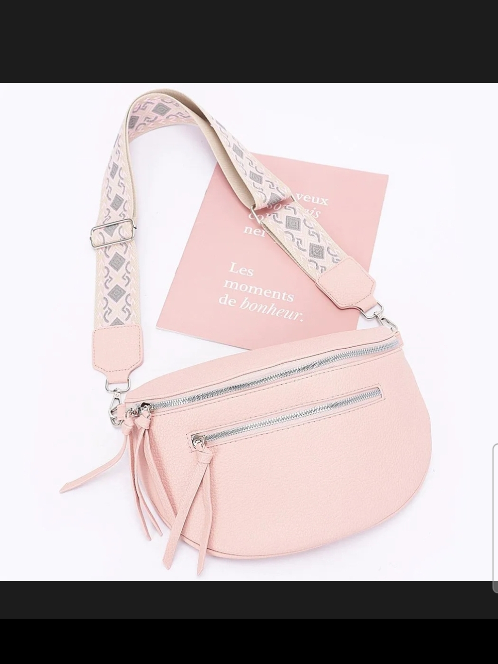3AM Forever Women's Pastel Pink Crossbody Belt Bag NWT